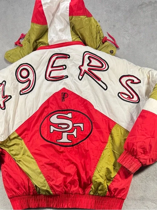 🔥🚨Vintage 90’s San Francisco 49ers Pro Player Jacket Size Large Big Spellout. - Picture 4 of 5